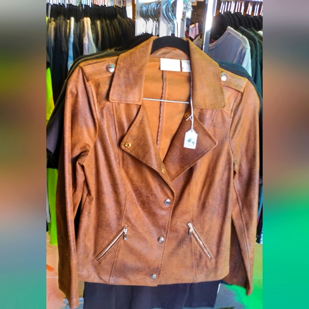 Chico's Size 0 brown moto jacket